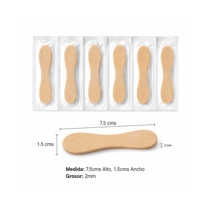 Cucharita de Madera para Helado Empacada Individualmente - Caja 5,000 unidades