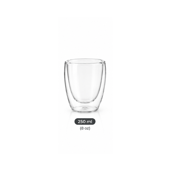 Vasos de Vidrio Borosilicato de Doble Pared - Set de 6