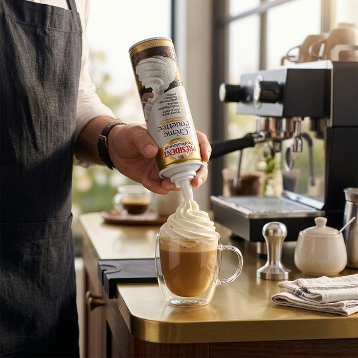 Crema Batida UHT en Aerosol 28% Président 500g - Caja de 12 unidades
