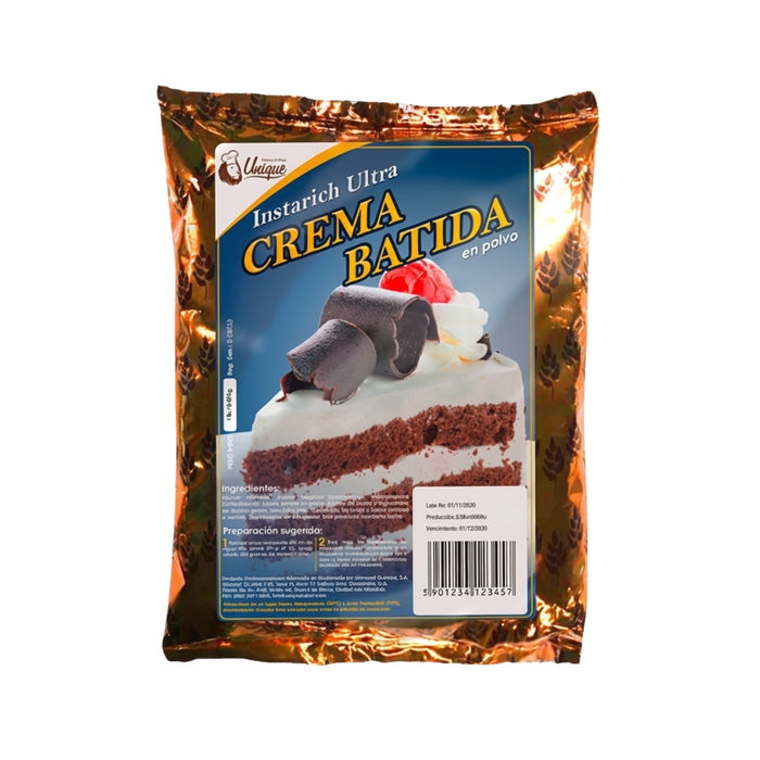 Crema Batida en Polvo Unique Baker Instarich Ultra 1 lb - Caja de 25 bolsas