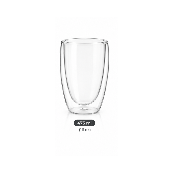 Vasos de Vidrio Borosilicato de Doble Pared - Set de 6