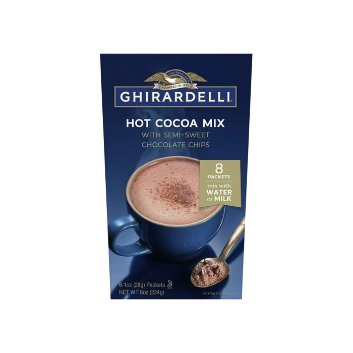 Caja de 8 sobres de Cocoa Dulce con Chispas de Chocolate Ghirardelli 8 oz - Caja de 6 unidades