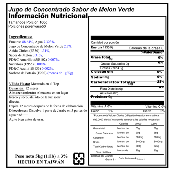 Syrup Concentrado Melon Verde