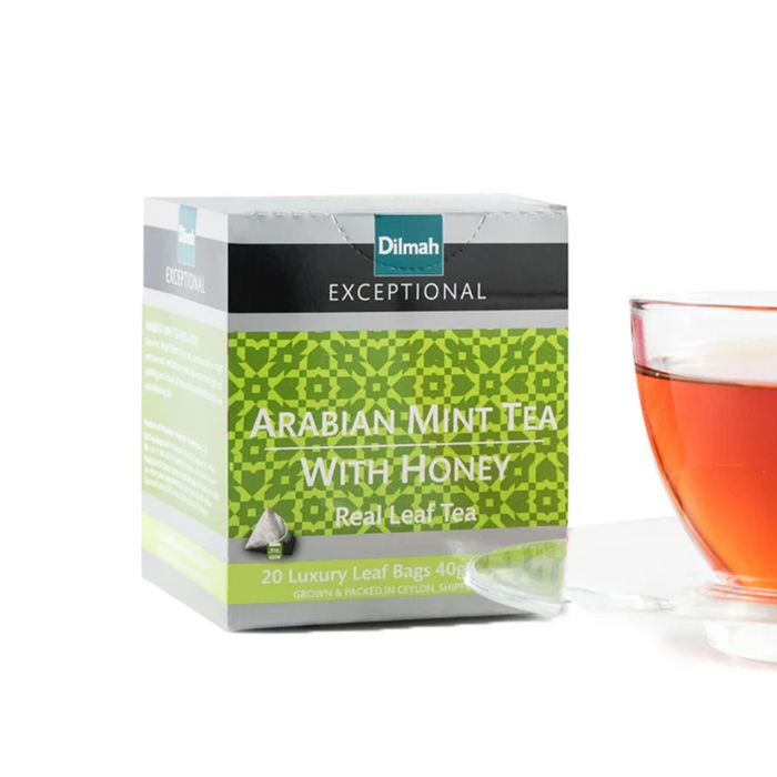 Té Negro Ceylon con Menta Arabe y Miel Dilmah - 20 Bolsas Delux Piramidal