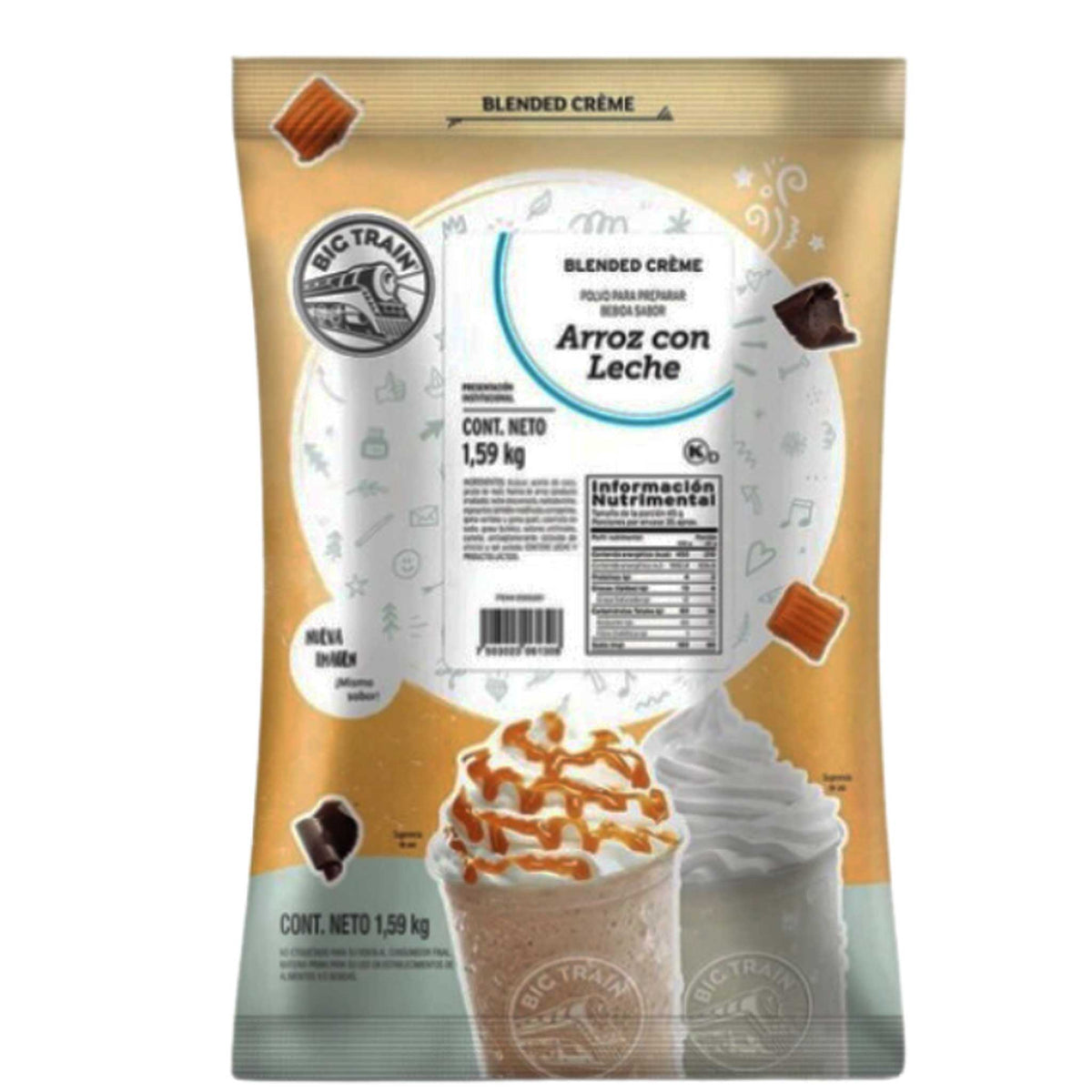 Frape Train Base para Frappé sabor arroz con leche Big Train 1.59kg — Food Service 502