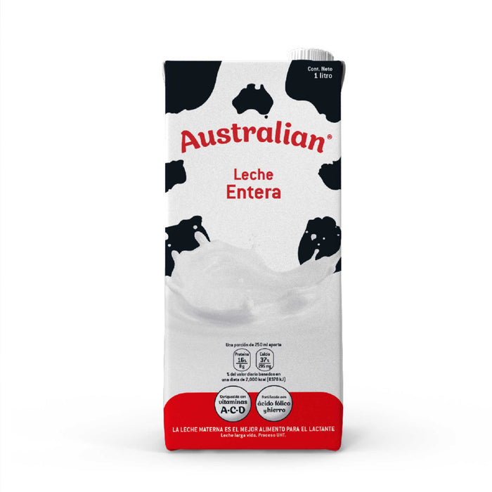 Leche Entera Autralian UHT 1 litro/ Caja 12 U