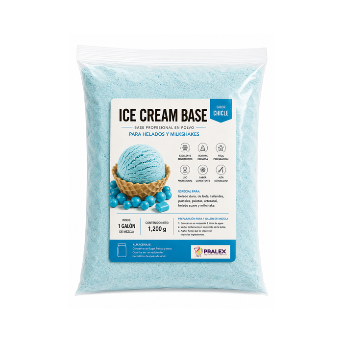 Base en Polvo para Helado y Milkshake Chicle 1.2kg