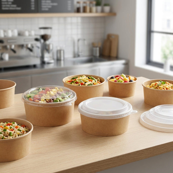Contenedor Kraft Bowl con tapadera - Caja 300 uds