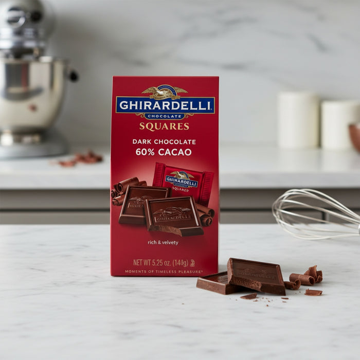 Chocolate Oscuro 60% Cacao en Cuadros Ghirardelli 5.25 oz - Caja de 6 unidades