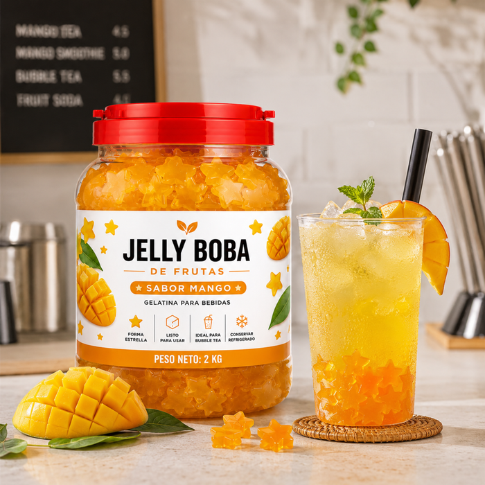 Jelly Boba Estrella de Mango Bote de  3.85 kg