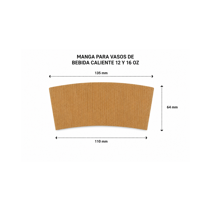 Manga de Cartón para Vasos Bebidas Calientes - 1,000 unidades