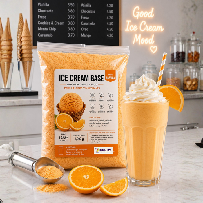 Base en Polvo para Helado y Milkshake Naranja 1.2kg