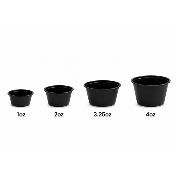 Recipientes Soufflé Negros Desechables - Caja 2,500 unidades