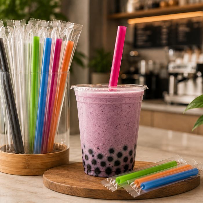 Pajillas para Smoothies con punta fina y forro individual  - 1,000 unidades
