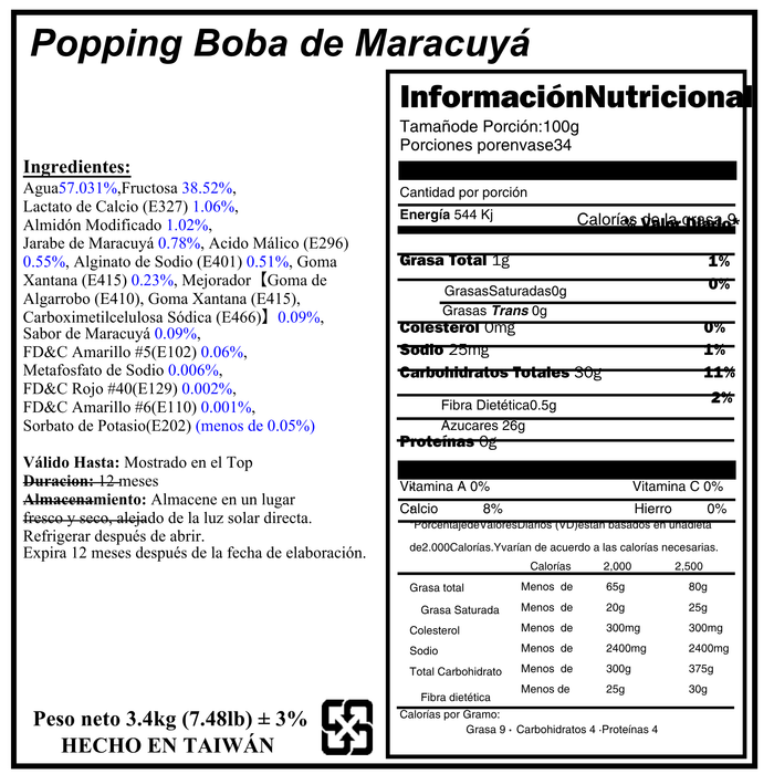 Popping Maracuya Tarro 3.4 kg