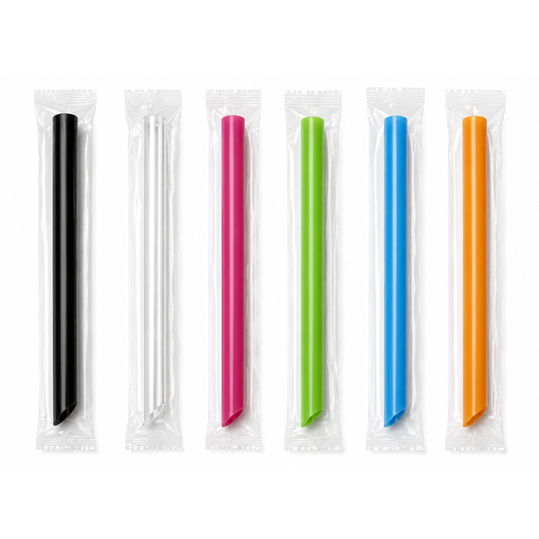 Pajillas para Smoothies 10 mm con forro individual transparente - 1,000 unidades