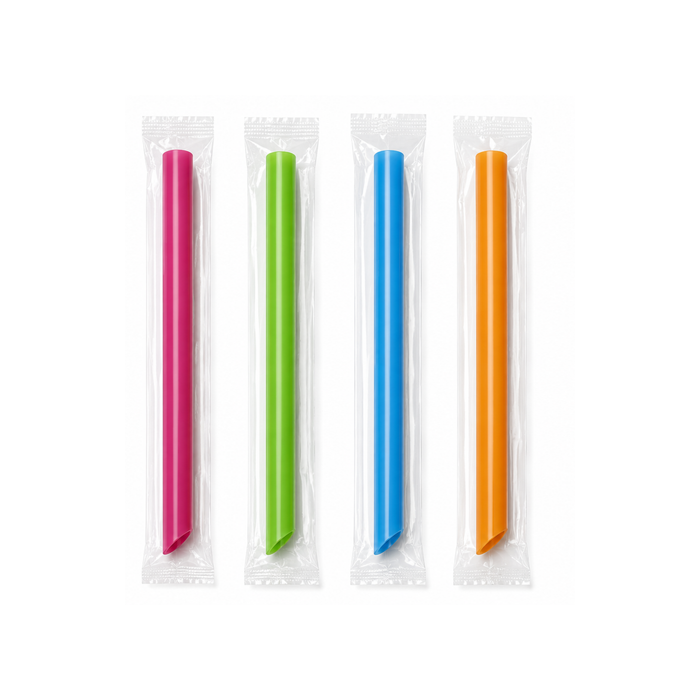 Pajillas para Smoothies con punta fina y forro individual  - 1,000 unidades