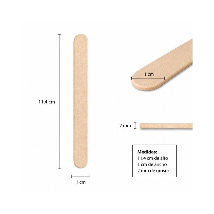 Paleta de madera para helado de 11.4 cm / Caja 10,000 unidades
