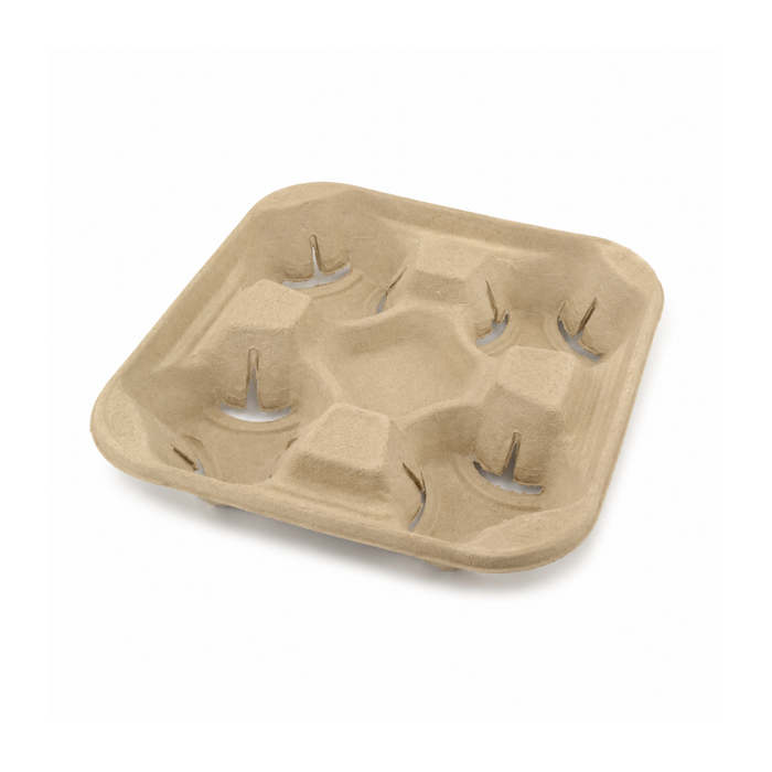 Portavasos de carton reciclado de 4 cavidades