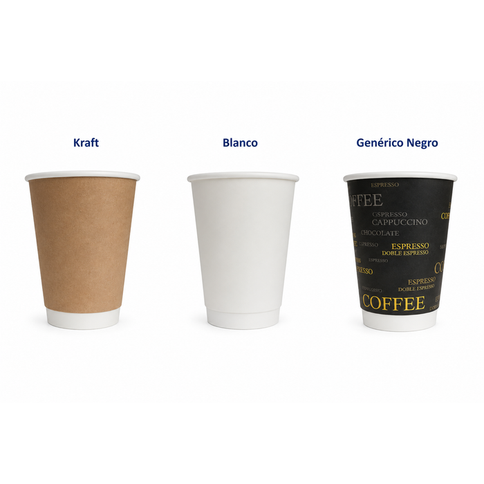 Vasos Bebidas Calientes Doble Capa - Caja 1000 uds