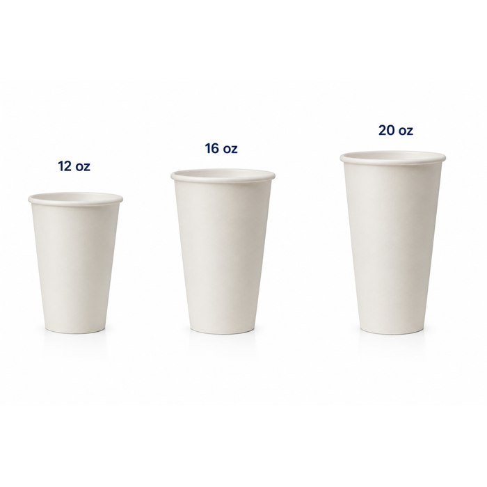 Vasos Bebidas Calientes Capa Sencilla -  Caja 1,000 unidades