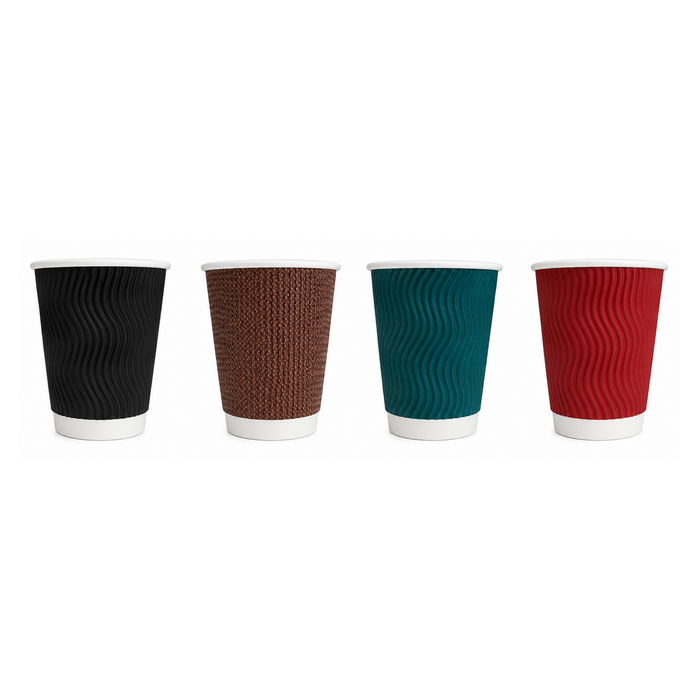 Vasos Bebidas Calientes de Cartón Corrugado - Caja 1,000 unidades