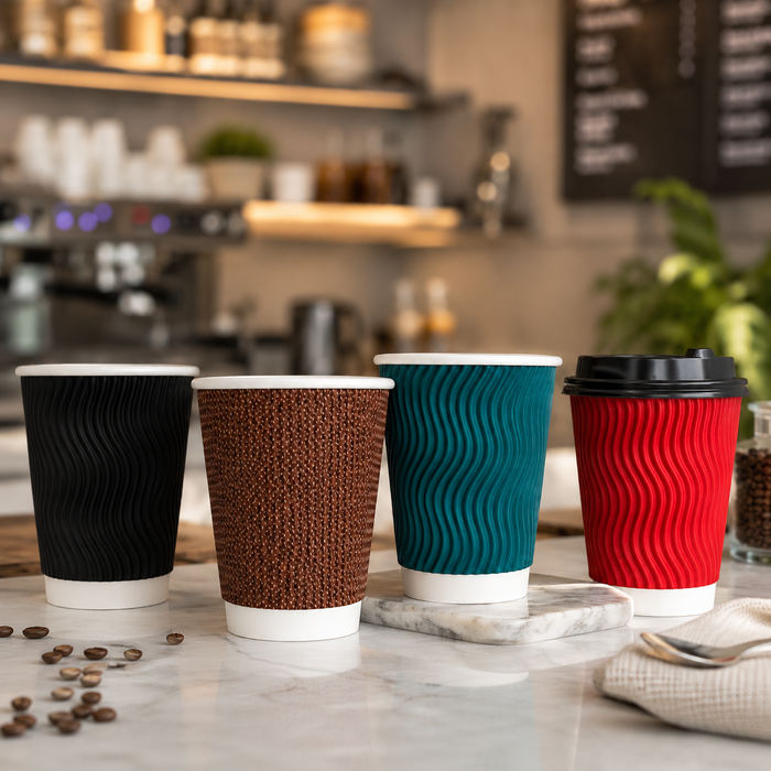 Vasos Bebidas Calientes de Cartón Corrugado - Caja 1,000 unidades