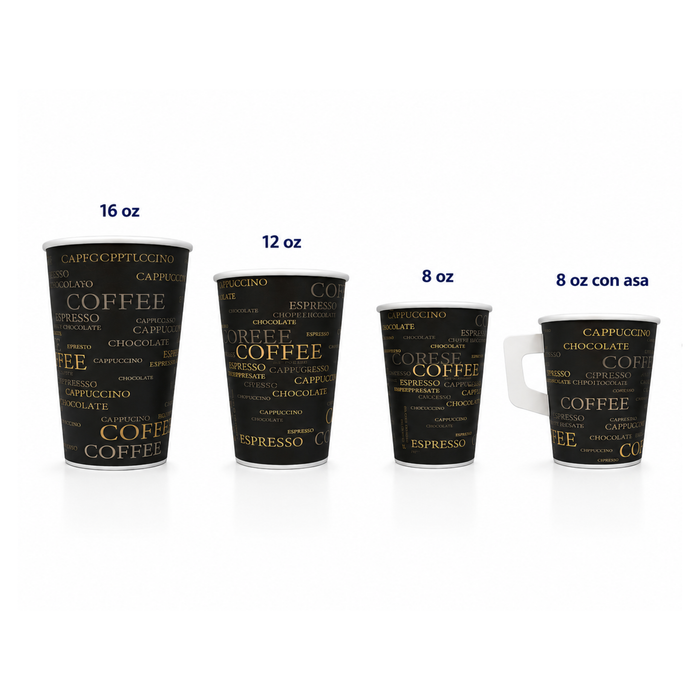 Vasos para bebida caliente impresión genérica - Caja 1000 unidades