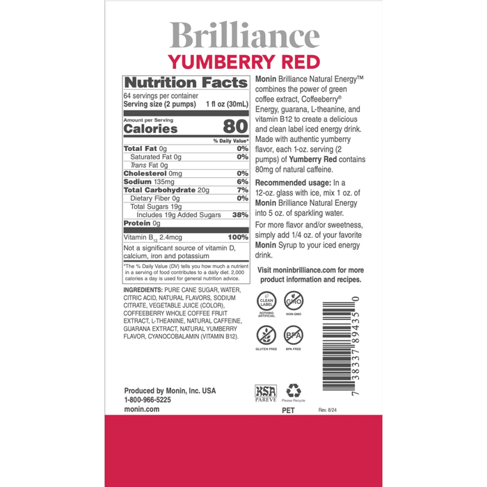 Brilliance Energy Monin Yumberry Red - 1.89 L