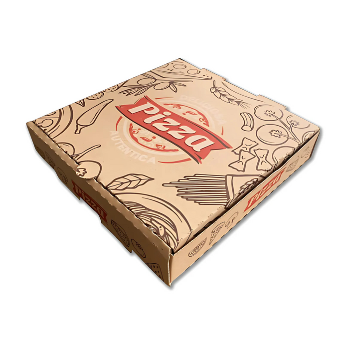 Caja para pizza diseño con café - 100 unidades