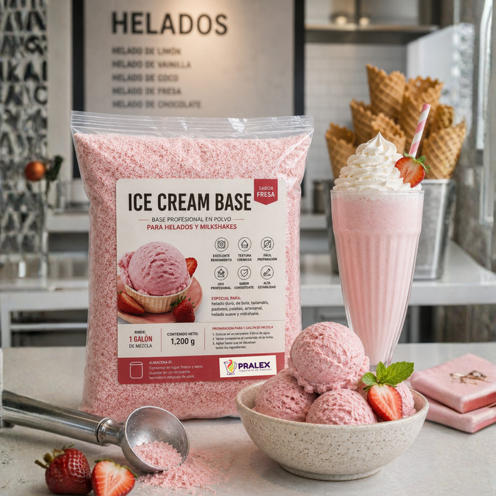 Base en Polvo para Helado y Milkshake Fresa 1.2kg