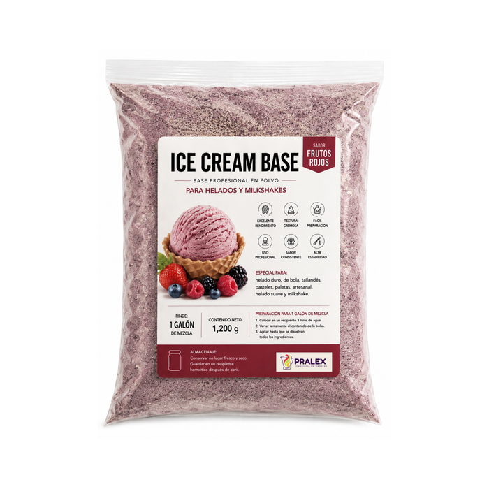 Base en Polvo para Helado y Milkshake Frutos Rojos 1.2kg