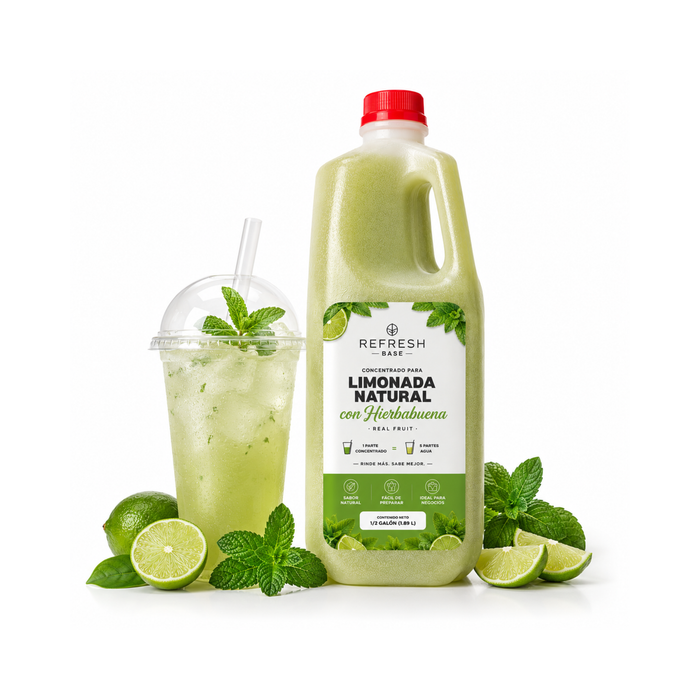 Limonada con Hierbabuena Concentrado  Natural para Refresco 64 oz - Envase 1.82 Litros (Copia)