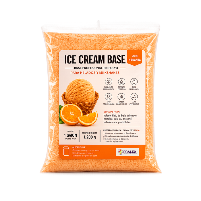 Base en Polvo para Helado y Milkshake Naranja 1.2kg