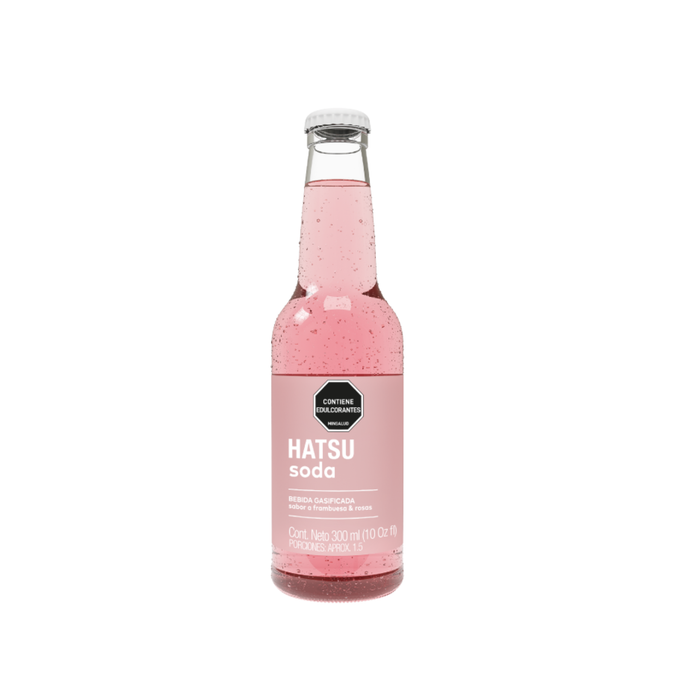 Hatsu Soda Frambuesa y Rosas 300 ml - Caja 6 unidades