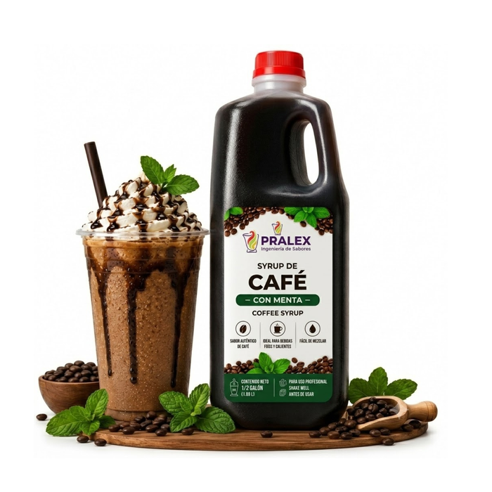 Syrup de Café con Menta para Frappés 64 oz- Envase 1.82 Litros