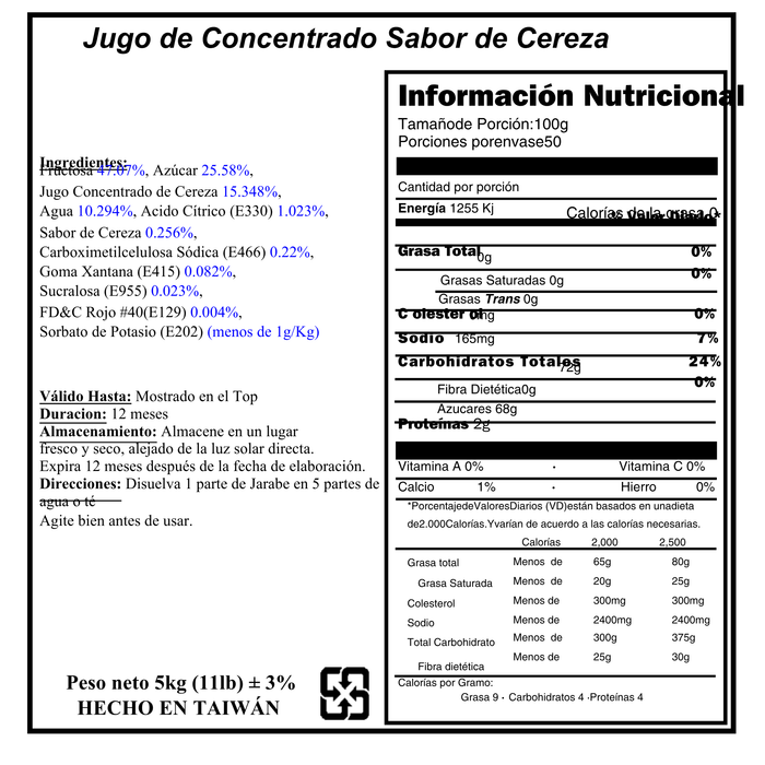 Syrup Concentrado Cereza
