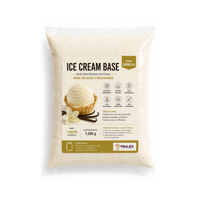 Base en Polvo para Helado y Milkshake Vainilla 1.2kg
